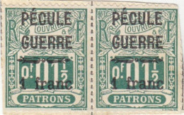 2 Timbres Vignettes "Retraite Ouvrière" Pécule De Guerre 1 F - Stamps