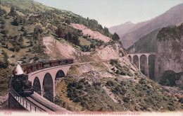 Albulabahn GR, Schmittentobelbrücke Mit Landwasser Viadukt, Chemin De Fer Et Train à Vapeur (3528) - Opere D'Arte