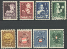 ÖSTERREICH 1945-1949 929-32,937-40 , 1949, Kinder-, Kriegsgefangenen- Und Heimkehrerfürsorge, 2 Postfrische Prachtsätze, - Otros & Sin Clasificación