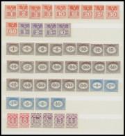 PORTOMARKEN , 1945-49, Postfrische Dublettenpartie Portomarken, U.a. 50x Mi.Nr. 189-200 In Bogenteilen Mit Plattennummer - Segnatasse