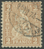 SCHWEIZ BUNDESPOST 29b O, 1867, 2 C. Rotbraun, Feinst (Eckzahnbug), Mi. 240.- - Used Stamps