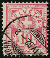 SCHWEIZ BUNDESPOST 47 O, 1882, 10 C. Lebhaftrosarot, Pracht, Mi. 80.- - Used Stamps