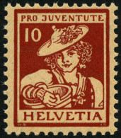 SCHWEIZ BUNDESPOST 132 , 1916, 10 C. Pro Juventute, Postfrisch, Pracht, Mi. 150.- - Unused Stamps