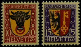 SCHWEIZ BUNDESPOST 143/4 , 1918, Pro Juventute, Postfrisch, Pracht, Mi. 60.- - Usados