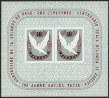 SCHWEIZ BUNDESPOST Bl. 12 , 1945, Block Basler Taube, Pracht, Mi. 160.- - Blocks & Sheetlets & Panes