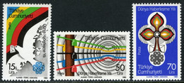 Türkiye 1983 Mi 2645-3647 MNH World Communications Year | Carrier Pigeon | Phone Lines - Unused Stamps