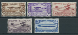 ÄGYPTEN 186-90 , 1933, Luftfahrtkongress, Postfrischer Prachtsatz - Unused Stamps