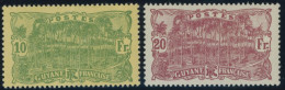 FRANZÖSISCH-GUYANA 92/3 , 1924, 10 Fr. Grün Auf Gelb Und 20 Fr. Lilakarmin, Postfrisch, 2 Prachtwerte - Altri & Non Classificati