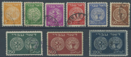 ISRAEL 1-9 O, 1948, Münzen, Prachtsatz, Mi. 350.- - Andere & Zonder Classificatie