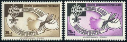 Türkiye 1962 Mi 1832-1833 MNH Malaria Eridication | Map And Mosquito - Unused Stamps