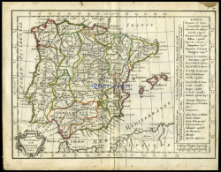 Spanien Und Portugal, D`Espagne Et De Portugal, Grenzkolorierter Kupferstich Aus Delamarché Petit Atlas Um 1785 - Otros & Sin Clasificación