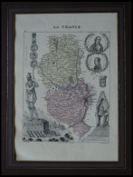 Departement Rhone Mit Dekorativer Personenstaffage, Farbiger Stahlstich Von M. Vuillemin, Paris 1870 - Autres & Non Classés