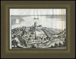 ALBECK, Gesamtansicht, Kupferstich Von Merian Um 1645 - Stiche & Gravuren