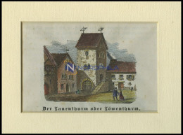 BRAUNSCHWEIG: Der Lauenthurm, Kolorierter Holzstich Auf Vaterländische Geschichten Von Görges 1843/4 - Prints & Engravings