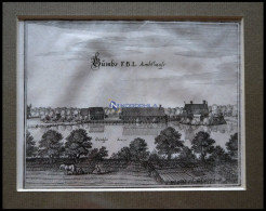 CAMBS, Mit Amtshaus Und See, Kupferstich Von Merian Um 1645 - Prenten & Gravure