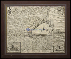 DEMMIN, Gesamtansicht Aus Der Vogelschau Mit Der Hautgebäude, Kupferstich Von Merian Um 1645 - Estampas & Grabados