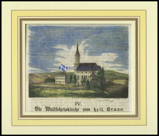 HOHENTHAN/NIEDERBAYERN: Die Wallfahrtskirche Zum Heil. Brunn, Kolorierter Holzstich A.d. Sulzb. Kalender Von 1866 - Prints & Engravings