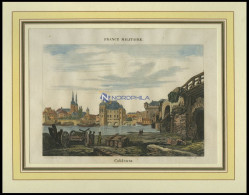 KOBLENZ, Teilansicht, Kolorierter Holzstich Um 1880 - Prenten & Gravure