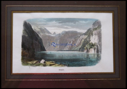 Der KÖNIGSSEE, Kolorierter Holzstich Von Stieler Um 1880 - Stiche & Gravuren