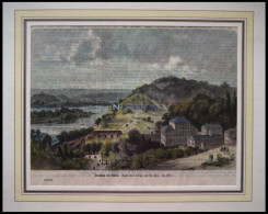 LANDBACH A.RHEIN, Gesamtansicht, Kolorierter Holzstich Nach Zick Um 1880 - Prints & Engravings