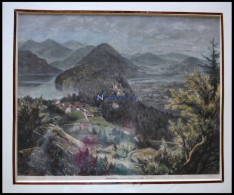 BURG SCHWANENGAU, Kolorierter Holzstich Von Weber Um 1880 - Estampes & Gravures