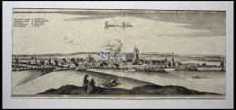 SCHÖNEBECK Bei Magdeburg, Stadtteil Salza, Gesamtansicht, Kupferstich Von Merian Um 1645 - Prints & Engravings