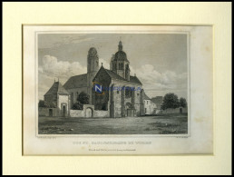 WORMS: Die St. Pauluskirche, Stahlstich Von Lange/W.T. Sculps, 1840 - Prenten & Gravure