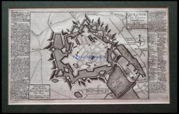 QUESNOY: Grafschaft Hennegau, Kupferstich-Plan Von Bodenehr Um 1720 - Lithographien