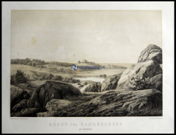 BORNHOLM (Egnen Ved Hammershuus Paa Bornholm), Die Gegend Bei Hammershuus, Blick Auf Die Ruinen, Lithographie Mit Tonpla - Litografia