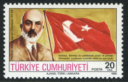 Türkiye 1986 Mi 2765 MNH M.A. Ersoy (1873-1936), Poet, National Anthem Writer And Veterinarian | Flag - Ongebruikt