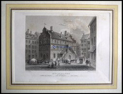 MÜHLHAUSEN: Das Rathaus, Stahlstich Von Höfle/Rohbock Um 1840 - Estampas & Grabados