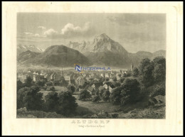 ALTDORF, Gesamtansicht, Stahlstich Um 1840 - Lithografieën