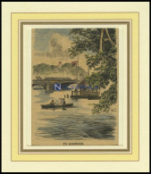 BABEL: Die Brücke, Kolorierter Holzstich Von 1876 - Litografía