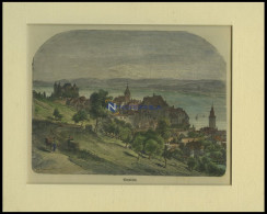 GRANDSON, Gesamtansicht, Kolorierter Holzstich Um 1880 - Litografia
