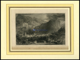 THUSIS, Gesamtansicht, Stahlstich Von Tombleson/Smith Um 1840 - Lithografieën