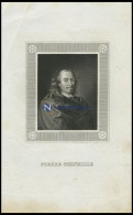 Pierre Corneille, Dramatiker Der Französischen Klassik, Stahlstich Um 1840 - Litografia