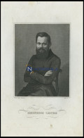 Heinrich Laube, Deutscher Schriftsteller, Dramatiker Und Theaterleiter, Stahlstich Von Wolf Sc. Um 1840 - Litografía