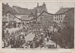 AK Hildburghausen, 600-Jahre-Feier 1924, Festumzug "Frau Rauschen Und Der Wagen Des Ersten Dorfzeitungsschreibers" - Hildburghausen