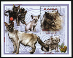 Kongo-Zaire 1997 - Mi-Nr. Block 74 ** - MNH - Katzen / Cats - Unused Stamps