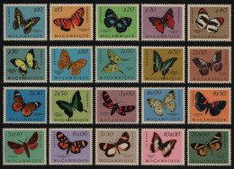 Mosambik 1953 - Mi-Nr. 417-436 ** - MNH - Schmetterlinge / Butterflies - Mozambique