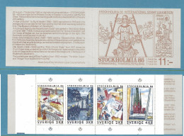 Sweden 1985 International Stamp Exhibition STOCKHOLMIA '86, Stockholm (III): Stockholm In Art (Paintings), Bokklet 107 - Briefe U. Dokumente