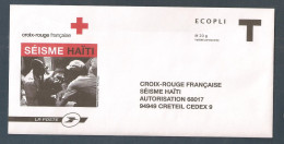 France, Prêt à Poster Réponse, Enveloppe T, Crtoix-Rouge Française, Séisme HAÏTI - PAP: Antwort