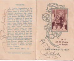 Calendarietto - N.s. Del Ss.rosario Di Pompei - 1937 - Formato Piccolo : 1921-40