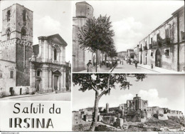 Ai85 Cartolina Saluti Da Irsina 3 Vedutine Provincia Di Matera - Matera