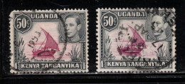 KENYA, UGANDA & TANGANYIKA Scott # 79, 79a Used - KGVI & Boat - Kenya, Uganda & Tanganyika