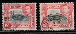 KENYA, UGANDA & TANGANYIKA Scott # 72, 72a Used - KGVI & Mount Kilimanjaro - Kenya, Uganda & Tanganyika