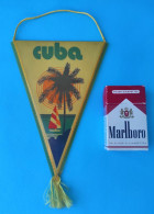 CUBA - Nice Vintage Plasticized Pennant * Plasticized Small Flag Fanion Plastifié Plastifizierter Wimpel - Sonstige & Ohne Zuordnung