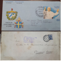 D)1998, CUBA, COVER CIRCULATED FROM CUBA TO PERU, AIR MAIL, VISIT OF JOHN PAUL II TO CUBA, UNIVERSITY CANCELLATION STAMP - Otros & Sin Clasificación