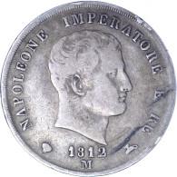 Premier Empire-5 Lire Napoléon Ier 1812 Milan - Napoléonniennes