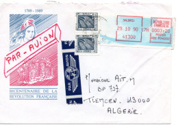 75183 - Frankreich - 1990 - 3,20F Postfreistpl (Mgl) A LpBf SALBRIS -> TLEMCEN (Algerien), M 2@0,50Dh Porto - Algeria (1962-...)